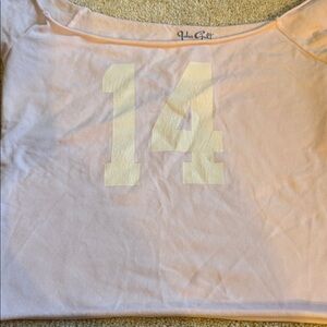 Brandy Melville Crop Light Pink Jersey Top, OS